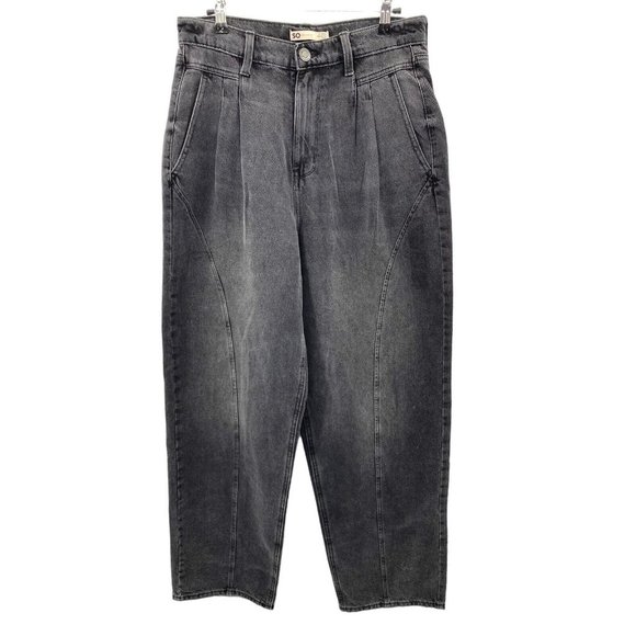 SO Goods For Life Highest Rise Baggy Black Grey‎ Jean Juniors 11/30 Distressed - Picture 1 of 8